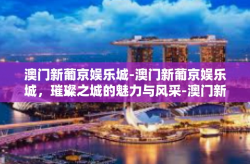 澳门新葡京娱乐城-澳门新葡京娱乐城，璀璨之城的魅力与风采-澳门新葡京娱乐城